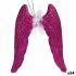 Ornament de Crăciun Aripi de Înger Fucsia Plastic Purpurină 12,5 x 15 x 2,5 cm (24 Unități)