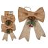 Set ornamente de Crăciun Maro Roșu Verde Fibră naturală 14 x 3 x 19 cm Fundă (12 Unități)