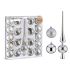 Set ornamente de Crăciun Argintiu PVC (4 Unități)