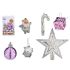Set ornamente de Crăciun Mov Argintiu PVC (12 Unități)