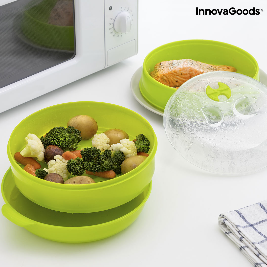 Aparat de Gătit la Aburi Dublu pentru Microunde - Codowave InnovaGoods și videoclipul aferent.